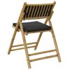 vidaXL 2 Piece Folding Bistro Chairs with Dark Grey Cushions Bamboo