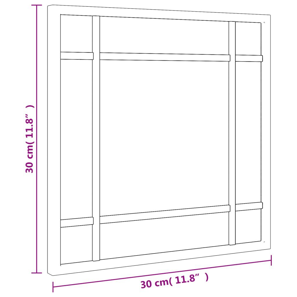 vidaXL Wall Mirror Black 30x30 cm Square Iron