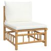 vidaXL 8 Piece Garden Lounge Set with Cream White Cushions Bamboo