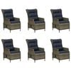vidaXL 7 Piece Garden Dining Set Brown