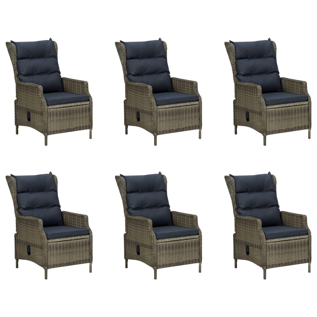 vidaXL 7 Piece Garden Dining Set Brown