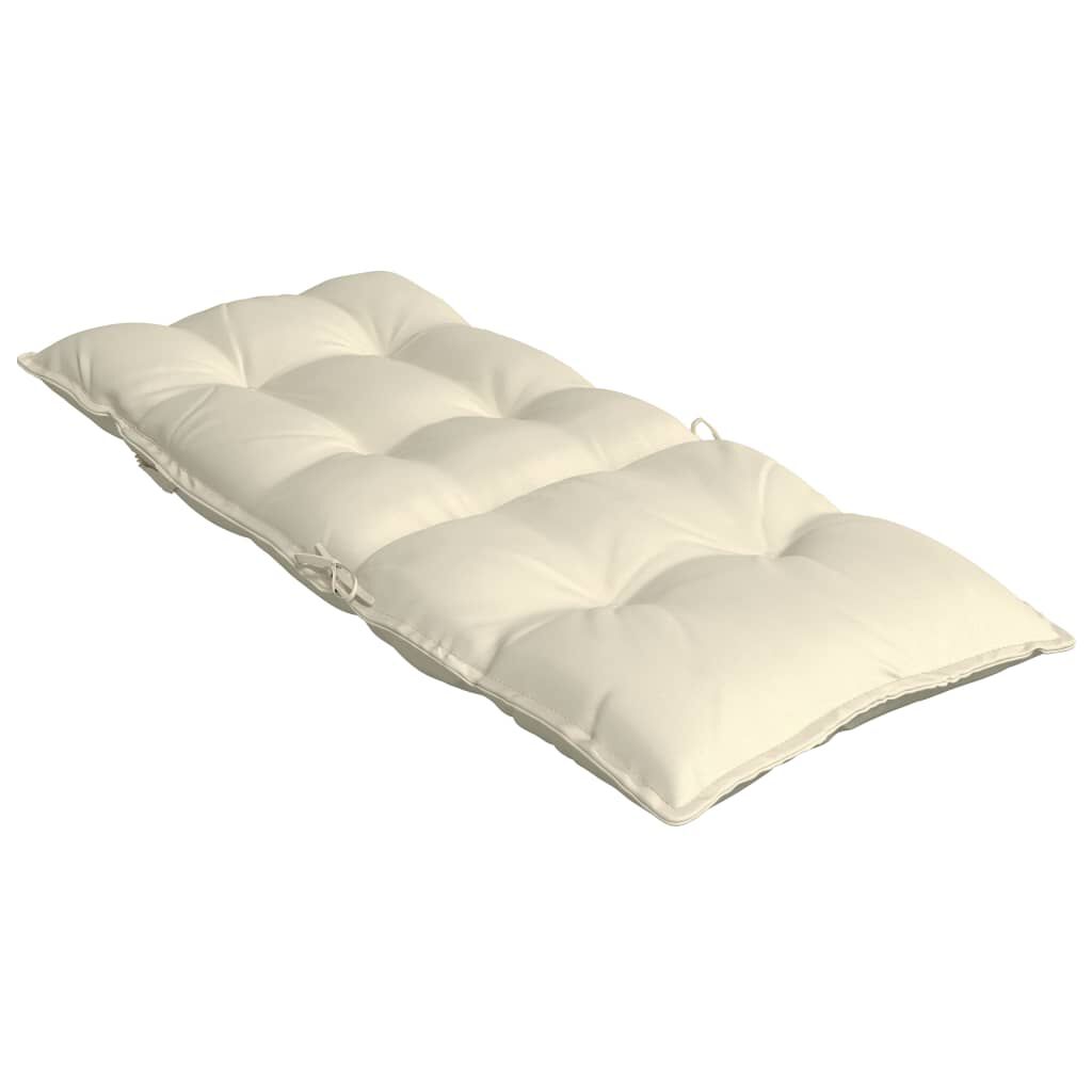 vidaXL Highback Chair Cushions 2 pcs Cream Oxford Fabric