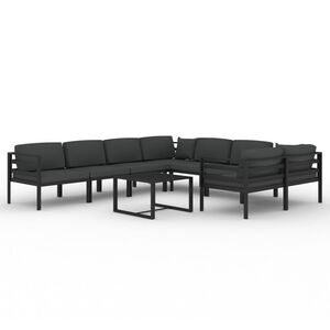 vidaXL 9 Piece Garden Lounge Set with Cushions Aluminium Anthracite