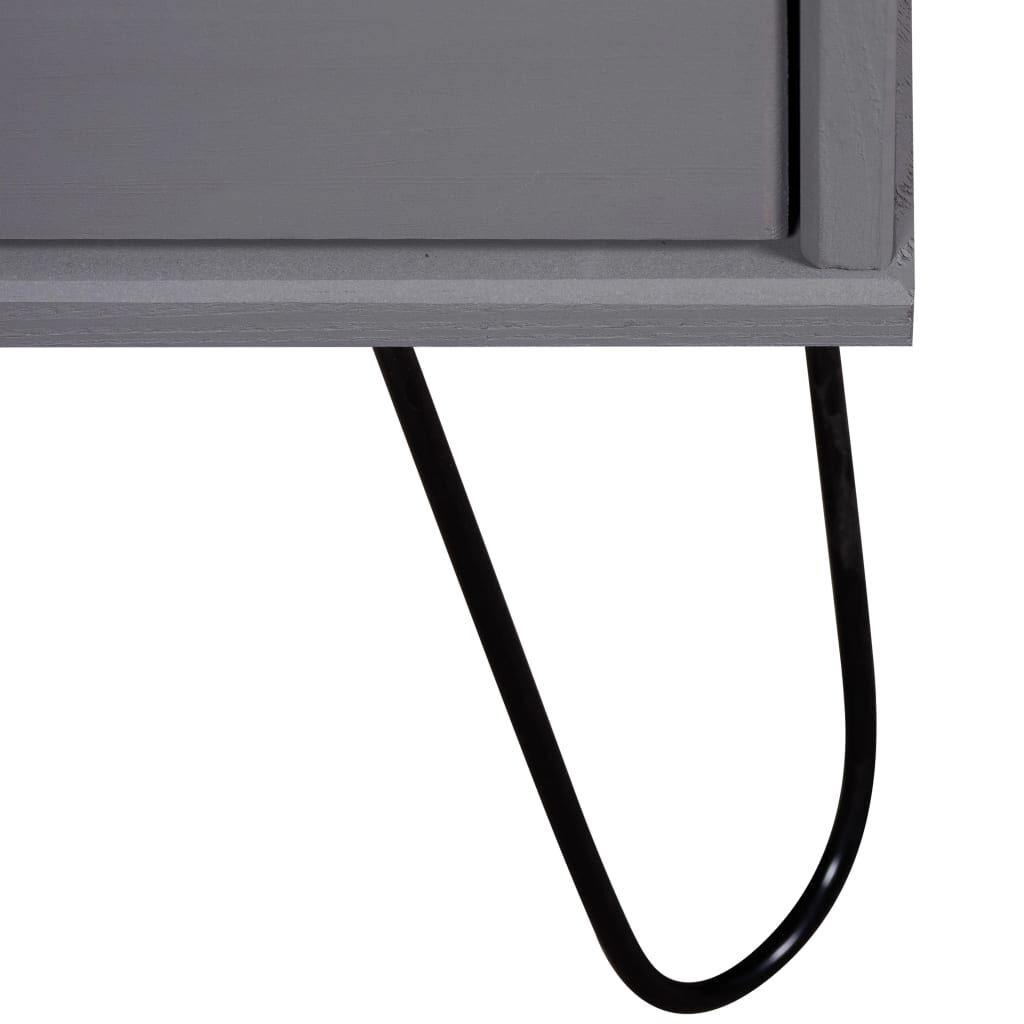 vidaXL TV Cabinet New York Grey Solid Pine Wood