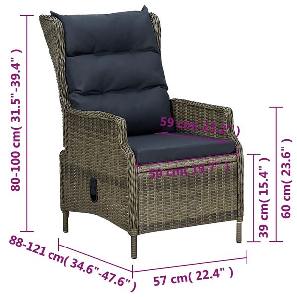 vidaXL 7 Piece Garden Dining Set Brown