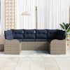 vidaXL Sofa Set with Cushion 6 pcs Grey Poly Rattan