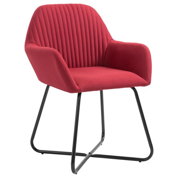 vidaXL Dining Chairs 2 pcs Wine Red Fabric