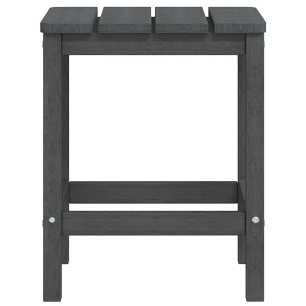 vidaXL Garden Adirondack Chairs with Footstool & Table HDPE Anthracite