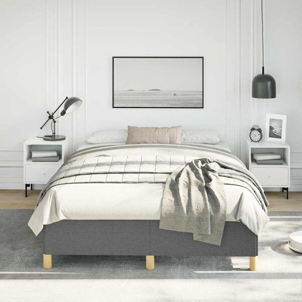 vidaXL Bed Frame without Mattress Dark Grey 137x190 cm Full Fabric