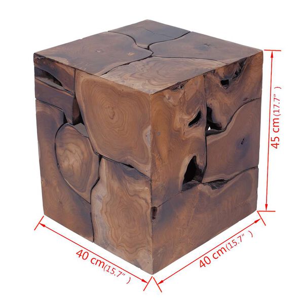 vidaXL Stool Solid Teak Wood
