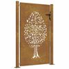 vidaXL Garden Gate 100x150 cm Corten Steel Tree Design