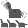 vidaXL Electric Massage Recliner Chair Dark Grey Fabric