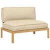 vidaXL Sofa Set with Cushion Beige 120 x 92 x 69 cm Solid Acacia Wood