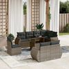 vidaXL 9 Piece Garden Sofa Set with Cushions Grey Poly Rattan