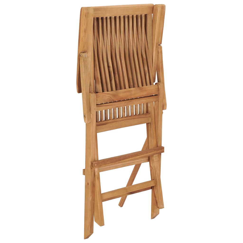 vidaXL Folding Garden Chairs 8 pcs Solid Teak Wood