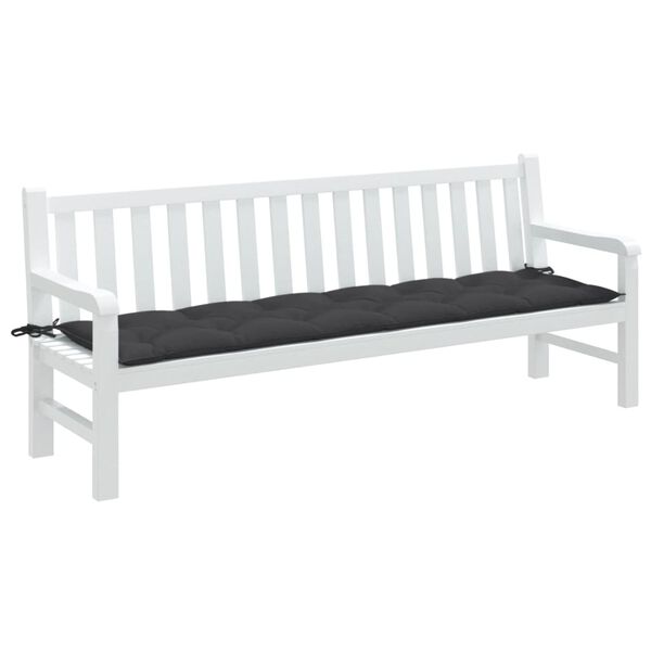 vidaXL Garden Bench Cushion Melange Anthracite 200x50x7 cm Fabric