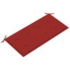 vidaXL Garden Bench with Red Cushion 112 cm Solid Teak Wood