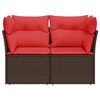 vidaXL Garden Sofa with Cushion Brown 124 x 62 x 69cm Poly Rattan
