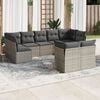 vidaXL 9 Piece Garden Sofa Set with Cushions Grey Poly Rattan