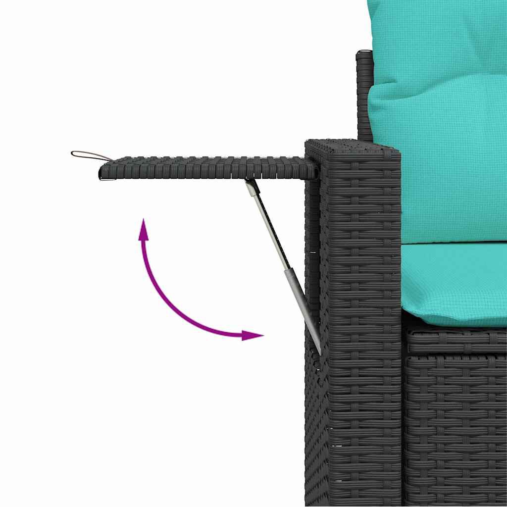 vidaXL 7 Piece Garden Sofa Set with Cushions Brown Poly Rattan Acacia