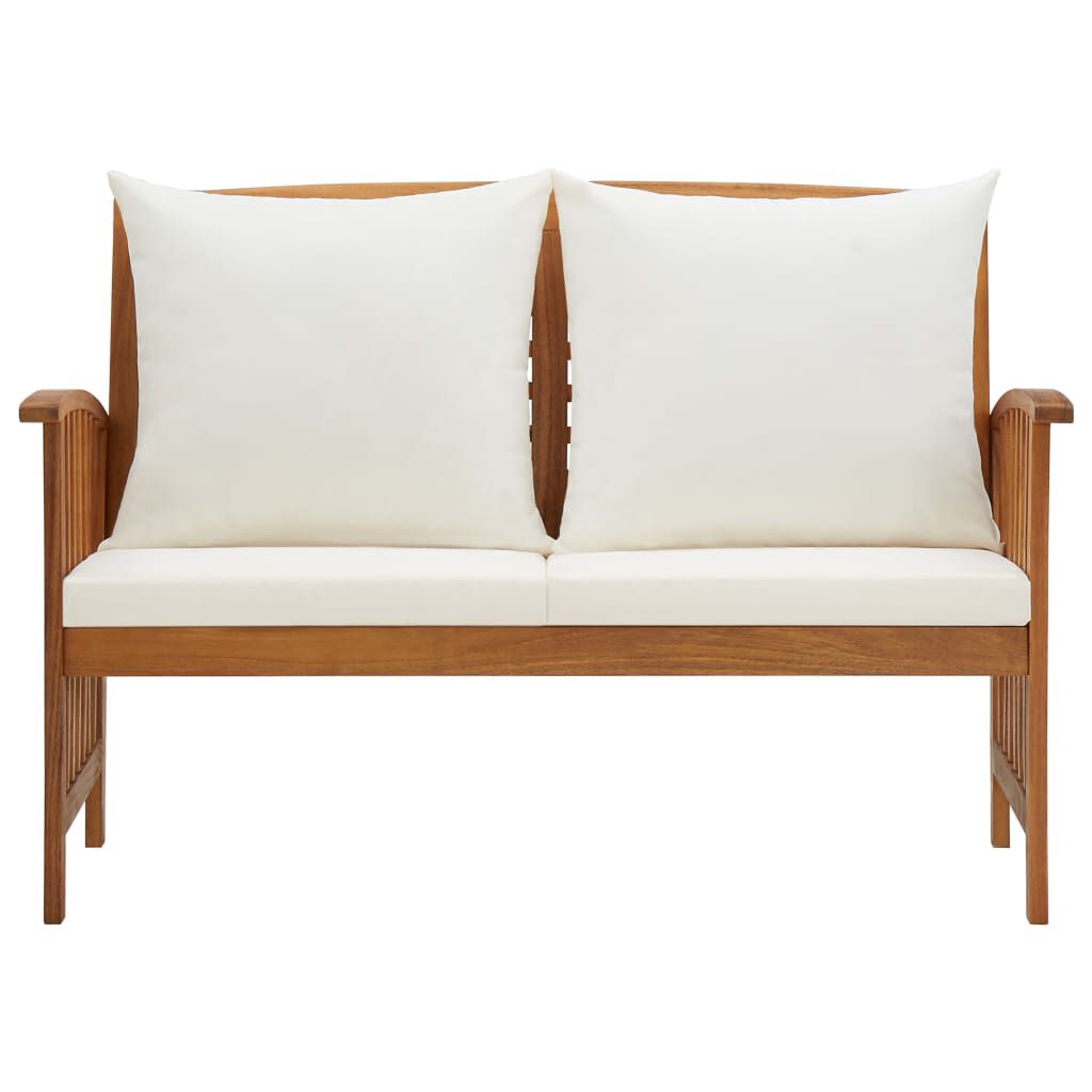 vidaXL Garden Bench with Cushions 119 cm Solid Acacia Wood