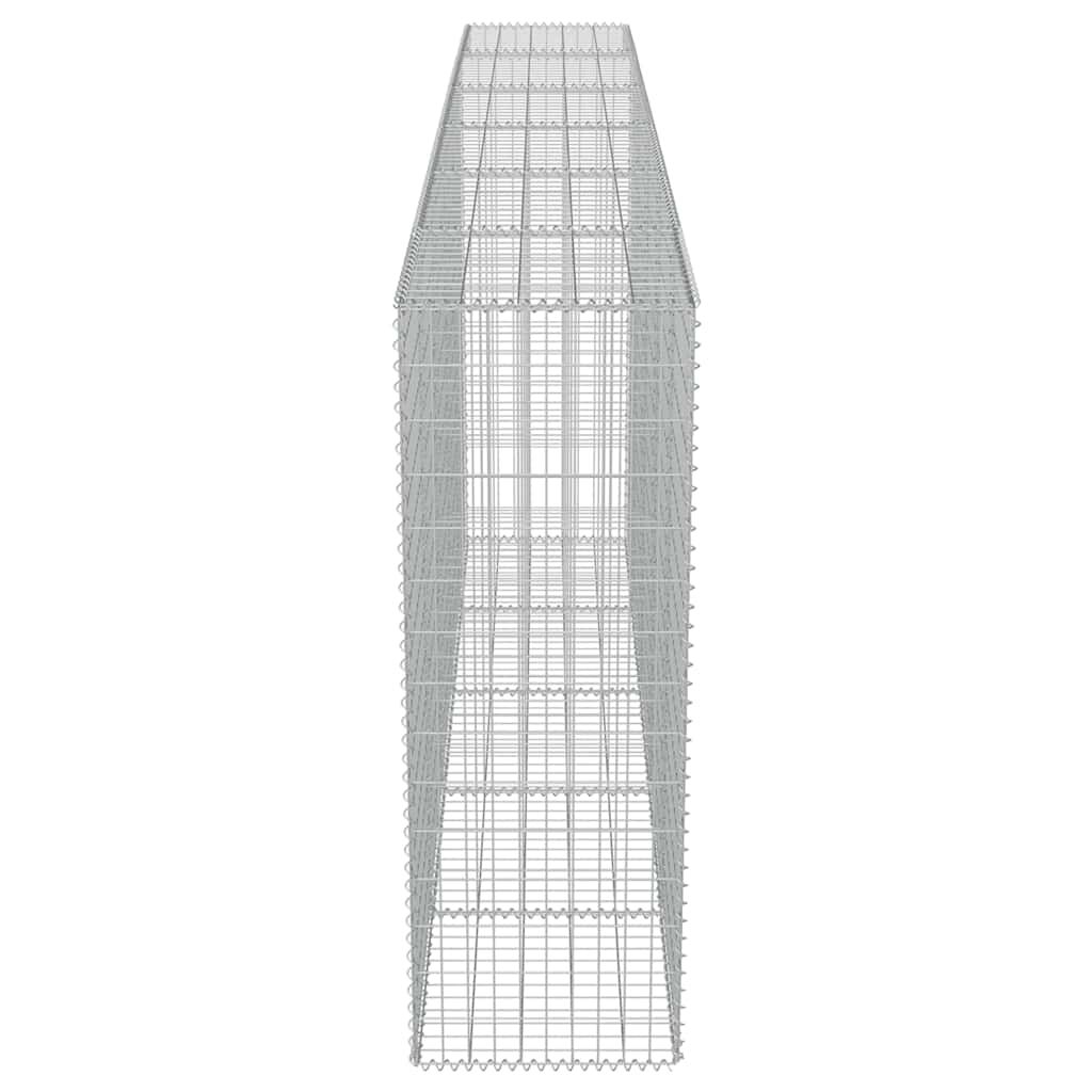 vidaXL Gabion Wall with Covers Galvanised Steel 300x50x150 cm