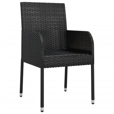 vidaXL Garden Chairs with Cushions 2 pcs Poly Rattan Black