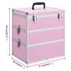 vidaXL Make-up Case 37x24x40 cm Pink Aluminium