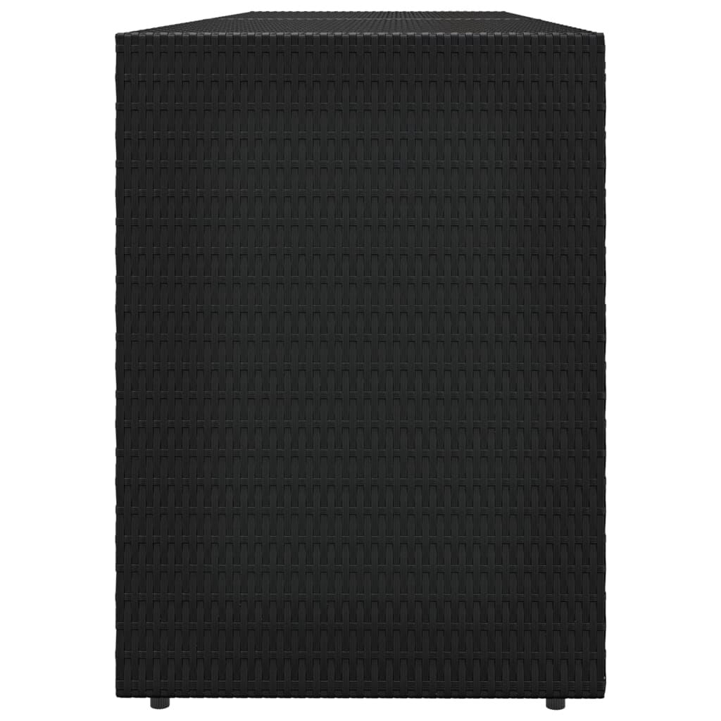 vidaXL Garden Storage Cabinet Black 198x55.5x80 cm Poly Rattan