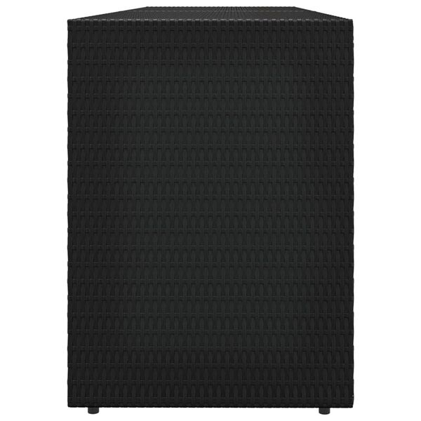 vidaXL Garden Storage Cabinet Black 198x55.5x80 cm Poly Rattan