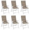vidaXL Garden Highback Chair Cushions 6 pcs Taupe 120x50x3 cm Fabric