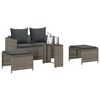 vidaXL 5 Piece Garden Sofa Set with Cushions Stackable Grey Poly Rattan