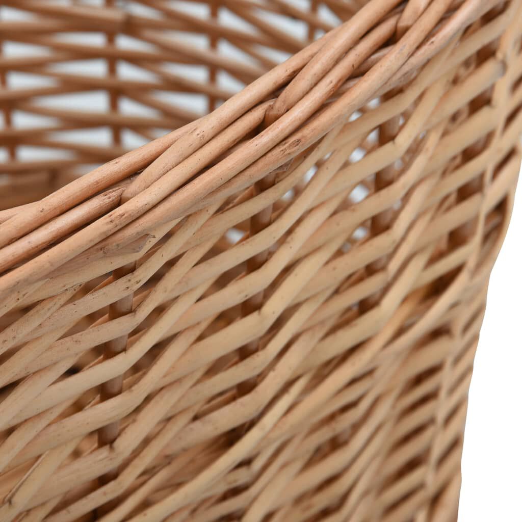 vidaXL Firewood Basket with Carrying Handles 58x42x29 cm Natural Willow