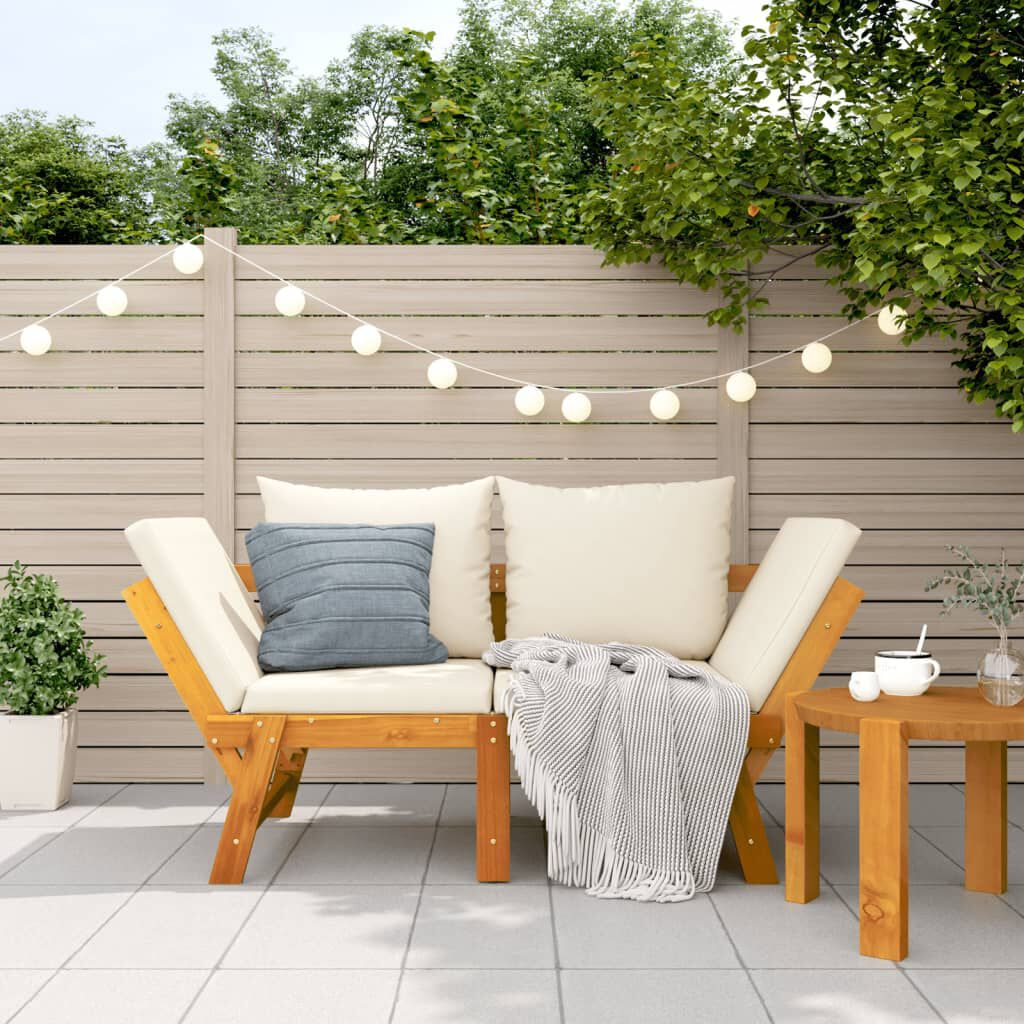 vidaXL Garden Bench with Cushions 2-in-1 Solid Wood Acacia