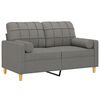 vidaXL 2-Seater Sofa with Pillows&Cushions Dark Grey 120 cm Fabric