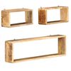 vidaXL 3 Piece Wall Cube Shelf Set Soild Mango Wood