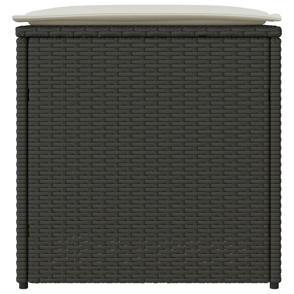 vidaXL Outdoor Storage Box Black and Cream Rattan, Polyester 80 cm