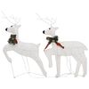 vidaXL Reindeer & Sleigh Christmas Decoration 100 LEDs Outdoor White