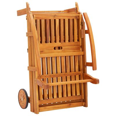 vidaXL Garden Sun Lounger with Table and Cushion Solid Wood Acacia