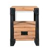 vidaXL Bed Frame with 2 Nightstands Solid Acacia Wood Steel 152x203 cm