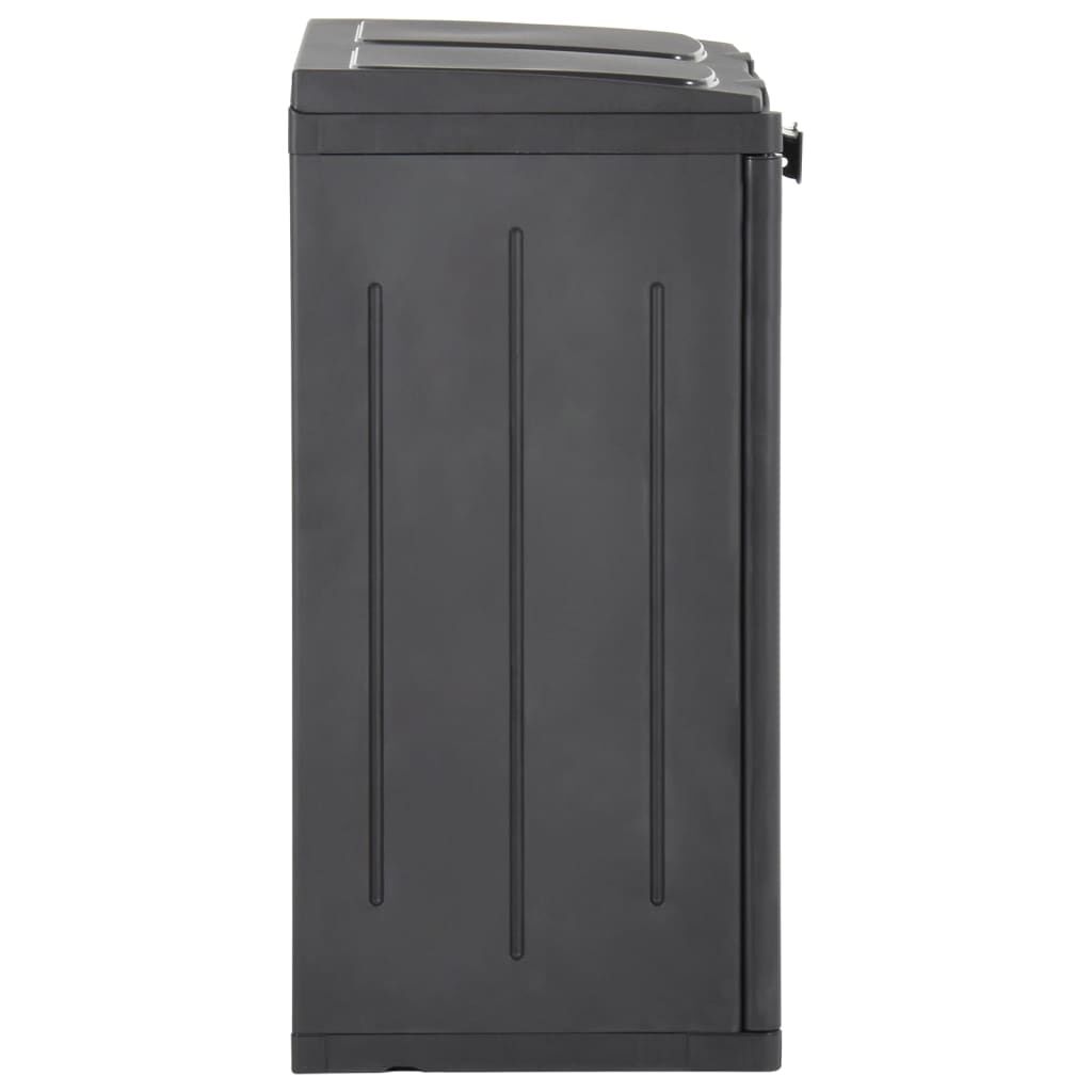 vidaXL Trash Bin with 2 Doors Black 65x45x88 cm PP