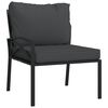 vidaXL 9 Piece Garden Lounge Set with Grey Cushions Steel