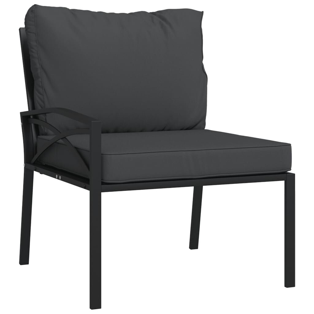 vidaXL 9 Piece Garden Lounge Set with Grey Cushions Steel