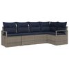 vidaXL Sofa Set 5 pcs Grey Poly Rattan