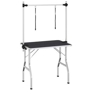 vidaXL Bath Grooming Table for Dogs Cats Pets Adjustable 2 Loops