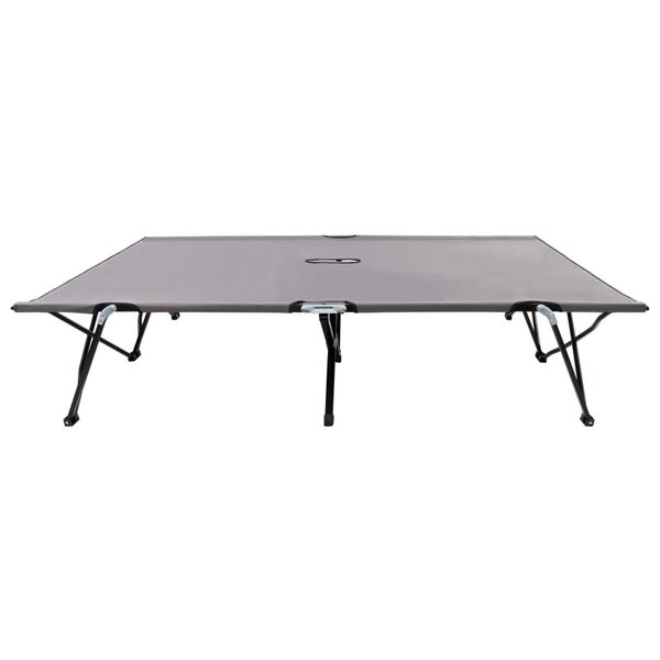 vidaXL Two Person Folding Sun Lounger Grey Steel