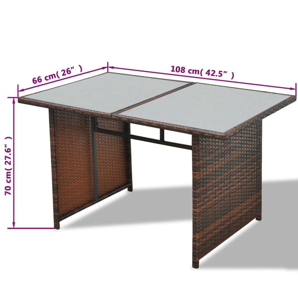 vidaXL 10 Piece Garden Lounge Set with Cushions Poly Rattan Brown