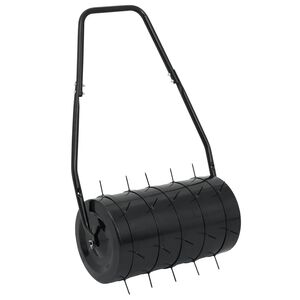 vidaXL Garden Lawn Roller Pull with Aerator Clamps Black 42 L Iron and Steel