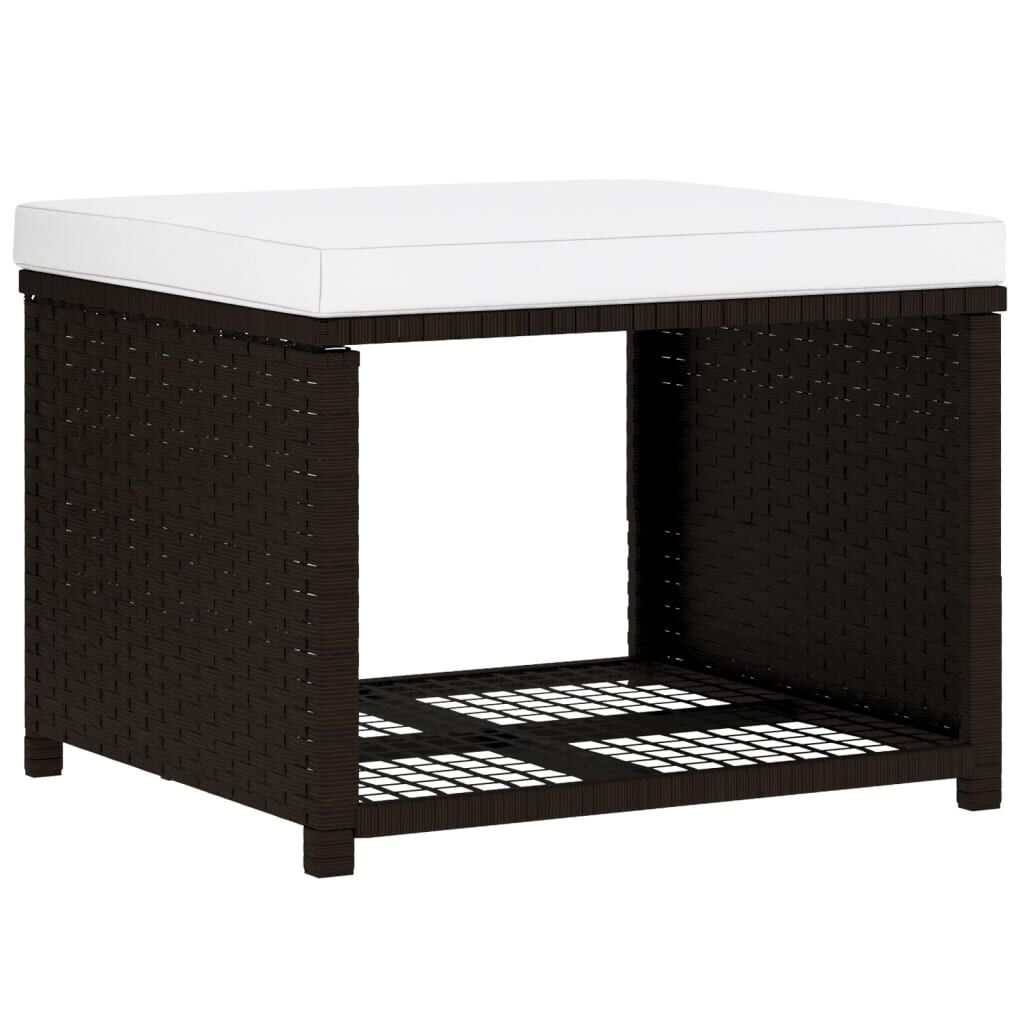 vidaXL 4 Piece Garden Lounge Set Poly Rattan Brown