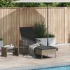 vidaXL Sun lounger Reclining 1-person Grey 157 x 55 x 92cm Poly Rattan